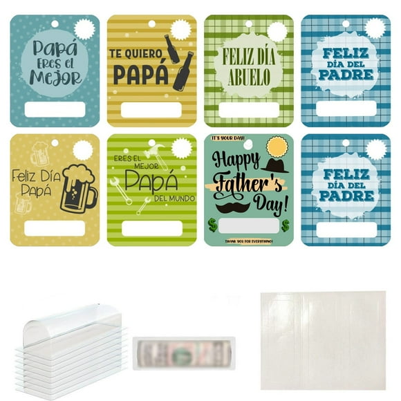 Clearance! Father's Day Humor Set 8 Father's Day Wallet Cards Decorative Fun Father's Day Wallet 5.12x3.94x0.79 Inches Cute Desktop Chic Celebration Event