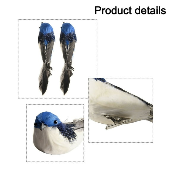 2pcs Artificial Foam Bird Clip Decoration for Garden Wedding Home Decor