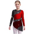 thumbnail image 1 of renvena Justaucorps de Gymnastique Rythmique pour Fille Justaucorps de Ballet à Jupe avec Empiècement en Maille Patinage Artistique sur Glace Rouge 16, 1 of 7