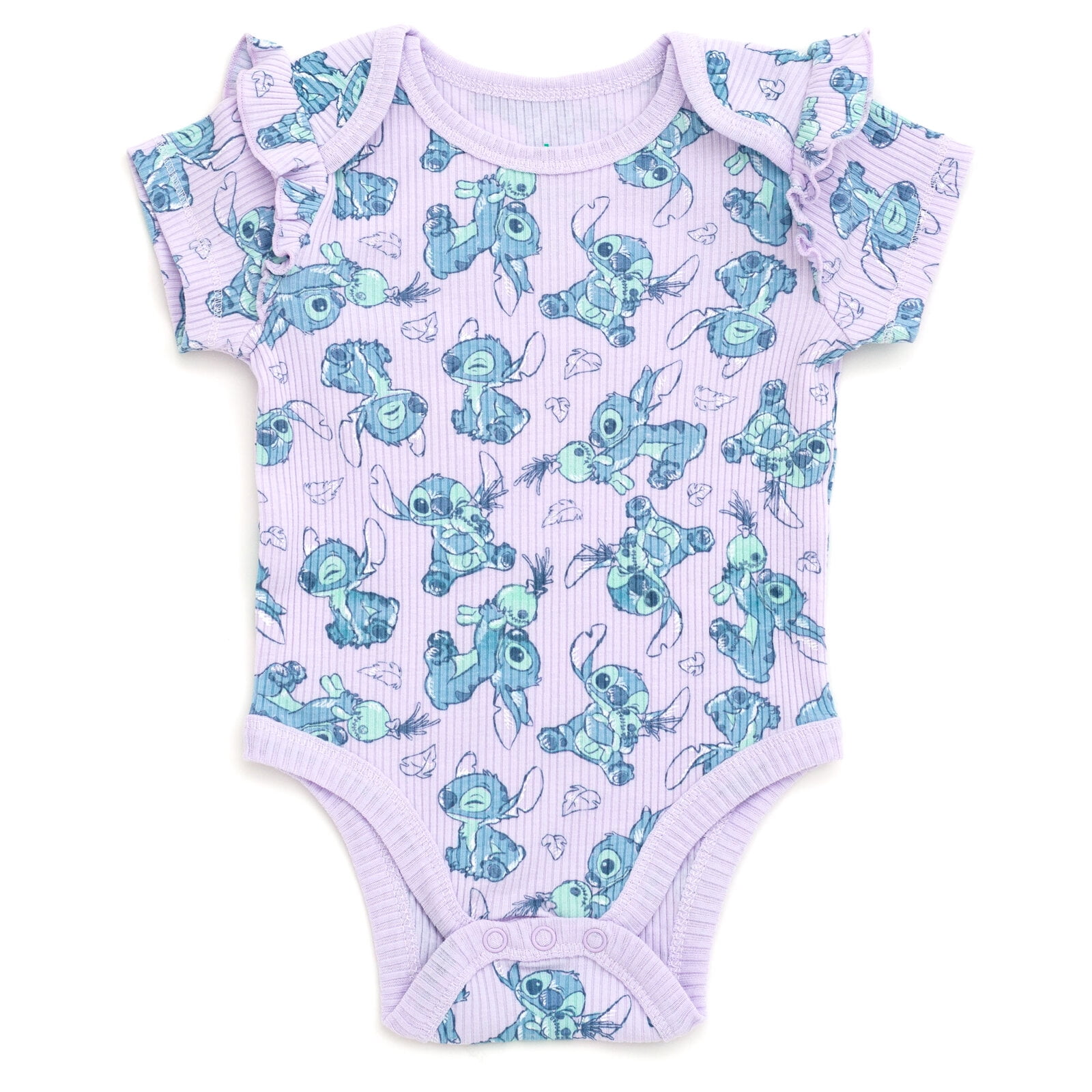 Disney Lilo & Stitch Ribbed Bodysuit, Shorts and Headband 3 Piece Outfit Set Newborn to Infant