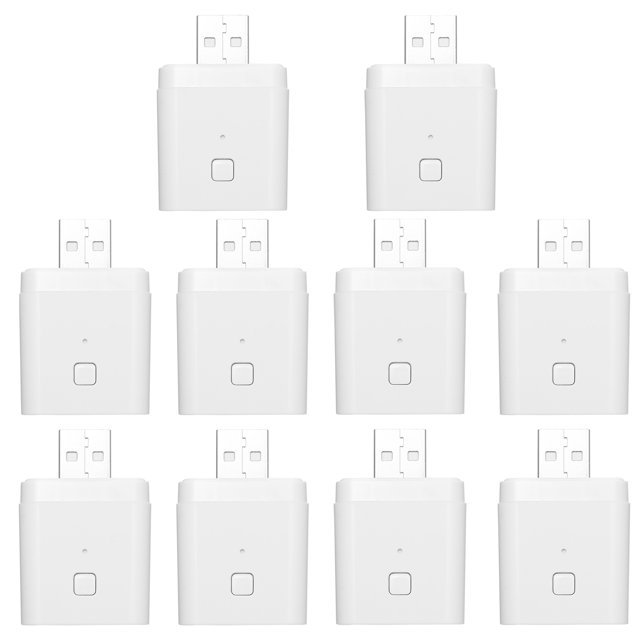 10 Pcs Tuya Micro 5V Sans Fil USB Adaptateur Intelligent Flexible et Portable pour Appareils USB via Application Tuya Contrôle Vocal Compatible avec la Maison