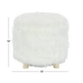 thumbnail image 4 of DecMode Polyester Stool with Faux Fur, White, 4 of 11