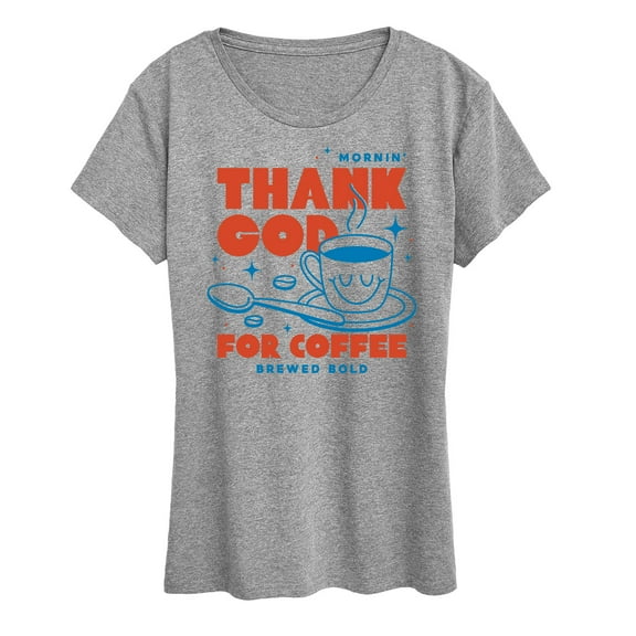 Instant Message - Thank God For Coffee - Women's Short Sleeve Graphic T-Shirt