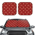 thumbnail image 2 of Honeii Reindeer Faces Festive Red Print Foldable Car Sun Shade for Windshield, 2-Piece UV Protection Shade, Protects Car Interior, Ideal for Cars, Trucks, SUVs-Medium, 2 of 6