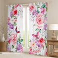 thumbnail image 2 of Manfei Vintage Floral Black Out Curtains,Rustic Butterfly Curtains Pack of 2 (42x63 Each),Watercolor Flowers Hydrangea Bedroom Curtains For Kids,Breathable Home Decor, 2 of 6