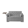 thumbnail image 2 of 3 in 1 Convertible Sofa Bed, Velvet Sleeper Sofa Bed with Pull Out Sofa Bed, Loveseat Tufted Sofa with Side Table for Living Room,, 2 of 8