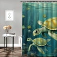 thumbnail image 2 of Orinice  Green Sea Turtle Shower Curtain for Bathroom, Ocean Beach Coastal Under The Sea Shower Curtain Set Waterproof Fabric Bathtub Curtain Decor with 12 Hooks,  36x72, 2 of 7