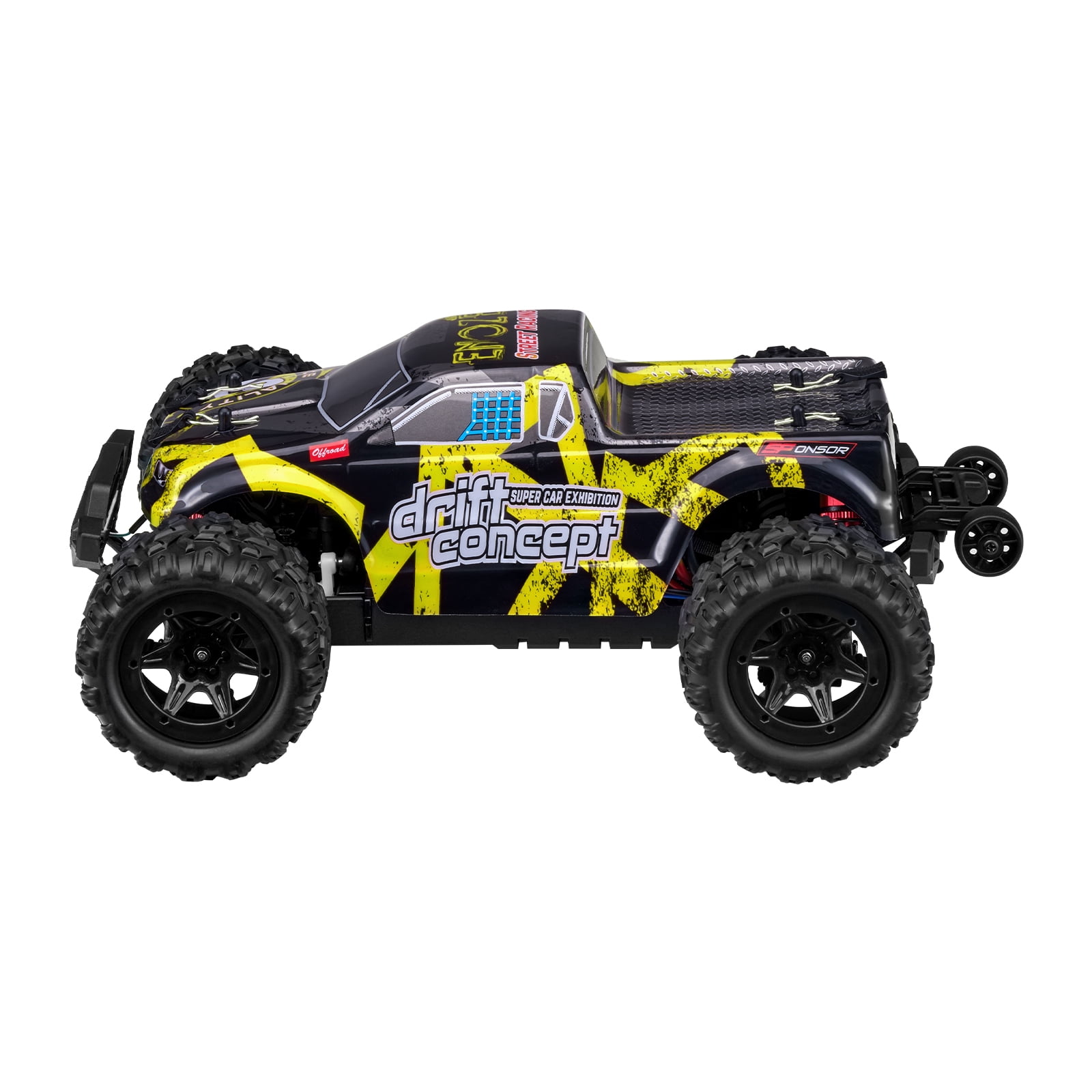 KFFKFF Operated Vehicle, 1:18 Proportional Toy Car for Children, 4WD Cross-Country Lorry with 45° Wheelie & Speed Regulation, 45 km/h Swift Hobby RC Race Car Toy, Perfect Present