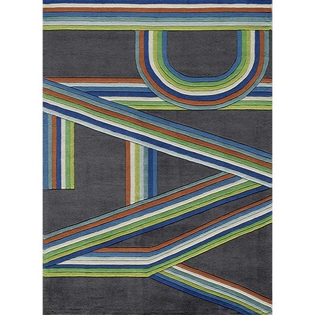 Momeni Lil Mo Hipster 8' X 10' Contemporary Hand Tufted Rug in Blue