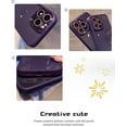 thumbnail image 3 of Oil Painting Love Glitter Lens Phone Case, Small Fresh Design, Comes with Glitter Lens Film, Drop Proof, for iPhone 15 14 13 12 11 Pro Max Plus Phone Case (Dark Purple,iPhone 11), 3 of 8