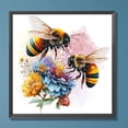 thumbnail image 1 of Cuadros Decorativos Kit de pintura por números DIY abeja mano aceite arte imagen artesanía hogar pared decoración (H1279) Wdftyju  embutido en tela, 1 of 9