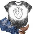 thumbnail image 4 of DeHolifer Womens Tops Short Sleeve Crewneck Baseball Graphic Printed Casual Tee T Shirt Summer Fashion Blouse Black L, 4 of 4