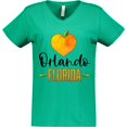 thumbnail image 3 of Inktastic Orlando Florida Orange in Heart Women's V-Neck T-Shirt, 3 of 5