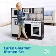 thumbnail image 2 of TOOKYLAND Wooden Play Kitchen Set - Pretend Cooking Playset with Toy Oven, Stove, Sink, Microwave, Accessories; For Kids 3 Year Old +, 2 of 9