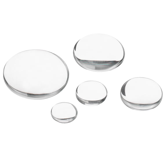 Uxcell Transparent Glass Cabochons, 100Pcs 10mm/12mm/16mm/20mm/25mmmm Round Glass Dome Tiles, Clear