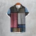 thumbnail image 1 of Qertyioot Chemise Hawaïenne d'Été Printemps Manches Courtes en Vrac Col Rond Géométrique Chemise Imprimée Non Localisée, 1 of 4
