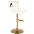 thumbnail image 6 of Adjustable Velvet Bar Stools with Back, Fashionable Swivel Counter Height Bar Chairs with Thick Cushion, Crystal Button Tufting and Gold Nailhead Trim for Kitchen, Dining, Pub, or Café (White), 6 of 7