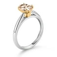 thumbnail image 3 of Gem Stone King 925 Sterling Silver and 10K Yellow Gold Peach Morganite Solitaire Engagement Ring for Women (1.00 Cttw, Oval 8X6MM, Gemstone October Birthstone, Available in Size 5, 6, 7, 8, 9), 3 of 4