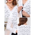 thumbnail image 5 of DARING DIVA Women's Long Sleeve Cocktail Formal Bolero Lace Shrug XL White, 5 of 6
