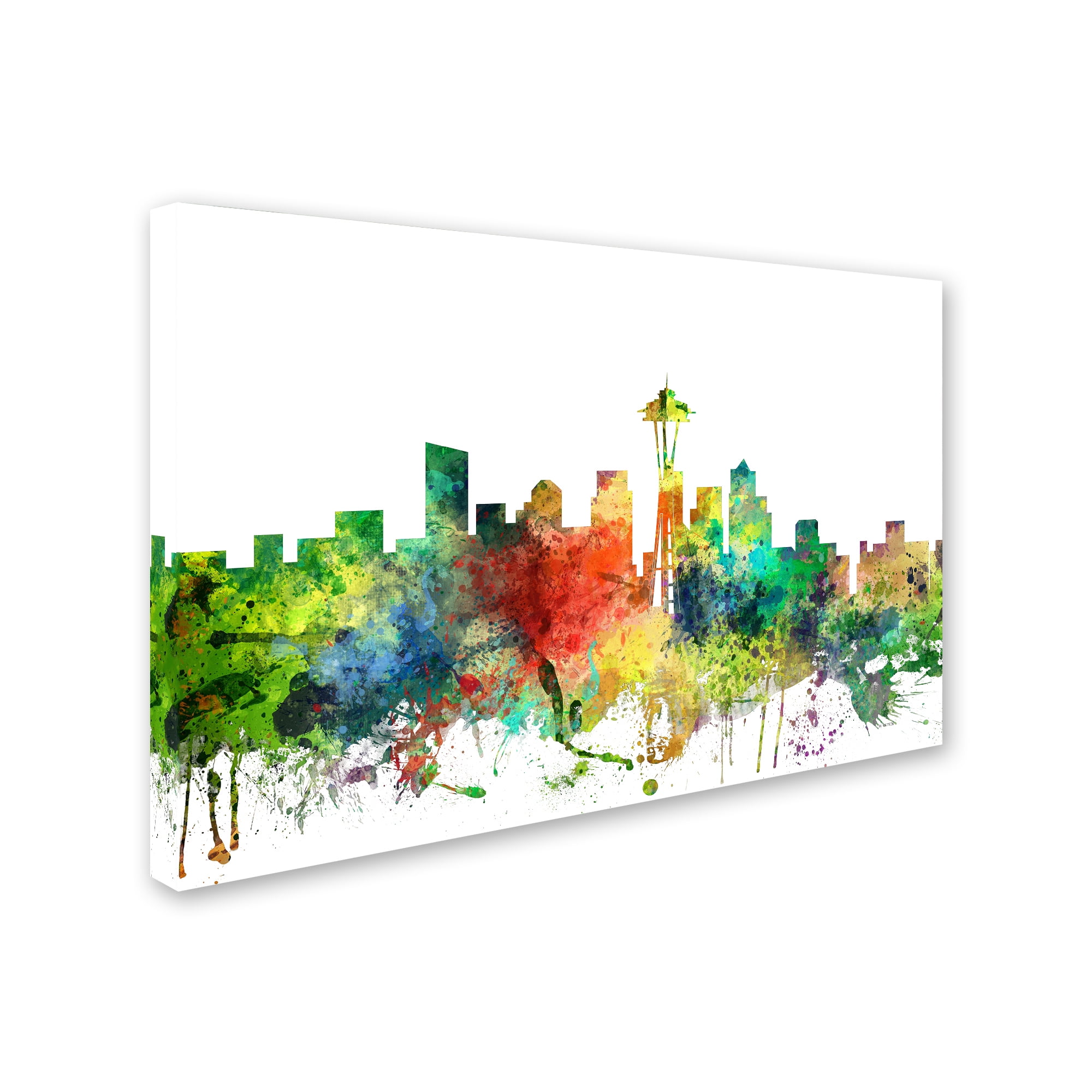 Trademark Fine Art "Seattle Washington Skyline SP" Canvas Art by Marlene Watson