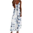 thumbnail image 2 of Puntoco Vestidos Mujer Moda Elegante Verano Casual Sólido V-Cuello Camis Vestido Largo Sin Mangas, 2 of 5