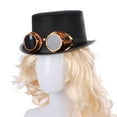 thumbnail image 4 of Steampunk Top Hat With Removable Goggles Punk Hat Steampunk Hat, 4 of 4