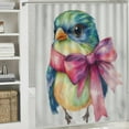 thumbnail image 6 of Patifu Colorful Birds Home Bathtubs Bathroom Shower Curtain Set with Hooks 100% Polyester Fiber Waterproof Shower Curtain Rings 36"x72, 6 of 7