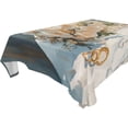 thumbnail image 4 of BZSMCE Square Tablecloth White Blossom Painting Pattern Tableclothes, 4 of 9