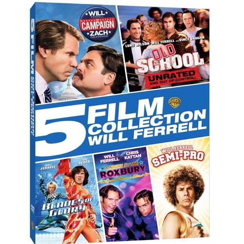 5 Film Collection Will Ferrell The Campaign Old School Blades Of Glory A Night At The Roxbury Semi Pro Walmart Com Walmart Com