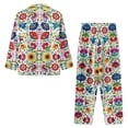 thumbnail image 6 of Garronmavis Flower Women 2 Piece Floral Pajama Set Button Down Long Sleeve Loungewear Soft Pj Lounge Sets Classic Notch Collar Sleepwear with Pockets, 6 of 7