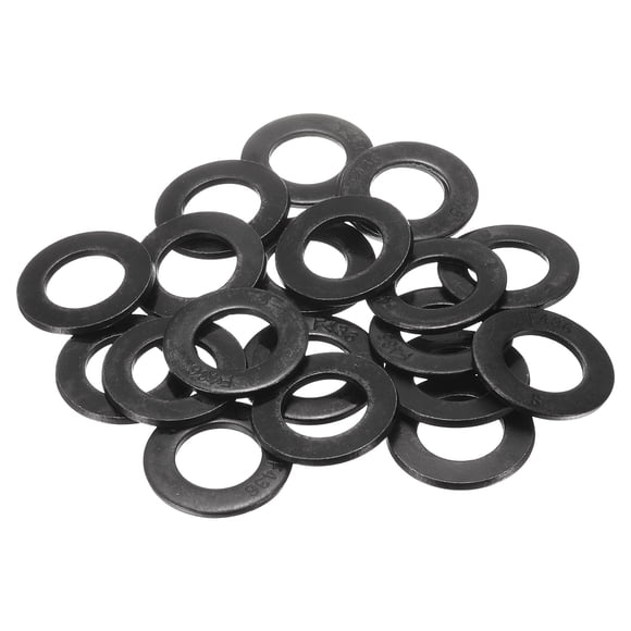 20 Pcs 1" Black Flat Washers, 49mm Outer Diameter, 45 Steel Metal Washer for Screws and Bolts