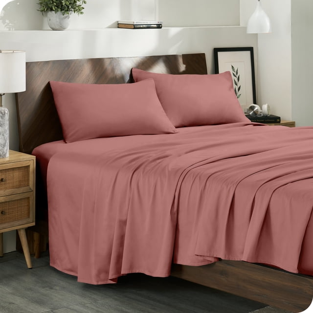 Bare Home Ensemble de Draps 100 % Coton Biologique - Tissage Satin