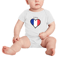thumbnail image 2 of France Flag Heart Love Funny Boys Girl Baby Bodysuit, 2 of 5