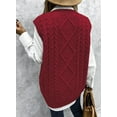 thumbnail image 5 of DOKOTOO Women's Plus Size Red V Neck Sleeveless Pullover Sweater Vest Knitted Top, 5 of 11