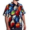 thumbnail image 2 of Bowling Men's Short Sleeve Shirts, Casual, Printed, Button Down, Beach Shirt - Spread Collar Tops for Summer Beach Fun, 2 of 6