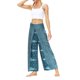 thumbnail image 3 of VISgogo Pantalones de pierna ancha de verano para mujer, pantalones sueltos sueltos de tiro medio con estampado bohemio con divisiones para yoga, playa, vacaciones VISgogo  moda, 3 of 8