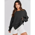 thumbnail image 4 of Luniro Women's Oversized Sweatshirts Casual Long Sleeve Side Slit Loose Fit Fall Pullover Shirt Tops, 4 of 9