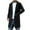 Black, variant on Men's Mid Length Fleece Pea Coat Long Sleeve Lapel Button Solid Jacket with Pockets Gray M