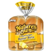 Nature's Own White Hamburger Butter Buns, 16 oz, (Pack of 4)