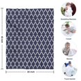 thumbnail image 4 of Navy and White Geometric Lattice Pattern Blanket,Comfortable Soft Flannel Throw Blanket,All Season,Warm Lightweight Blankets for Sofa Bed Couch Living Room Chair,30"x40", 4 of 4