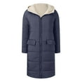 thumbnail image 6 of Womens Long Puffer Coat Long Sleeve Padded Winter Down Coats Hooded Parka Jacket Dark Gray S, 6 of 6