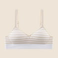 thumbnail image 5 of Removable Padding Bra Girls Stretch Training Bra Wirefree Sports Bras Striped Comfortable Padded Seamless Bralette Underwear Beige 14Y, 5 of 5