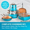 thumbnail image 4 of Gotham Steel Nonstick Pots and Pans 20 Piece Kitchen Ceramic Cookware Set Bakeware Cooking Frying Skillet Sauce Pan Blue, 4 of 10