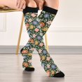 thumbnail image 5 of FORMRS Womens Knee High Socks Casual Long Thick Travel Daily Wear, 2 Pairs, Blue Geometric Flowers, 5 of 6