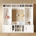 thumbnail image 2 of Yesfashion Shoe Storage Bench with Shelves Coat Hooks, Elegant Hall Tree with Wall Mounted Coat Rack, Entryway Organizer for Hallway, Foyer, Mudroom, Entrance Living Room, 2 of 9
