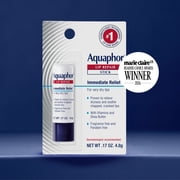 Aquaphor Lip Repair Balm Stick for Dry Chapped Lips with Shea Butter, 0.17 oz