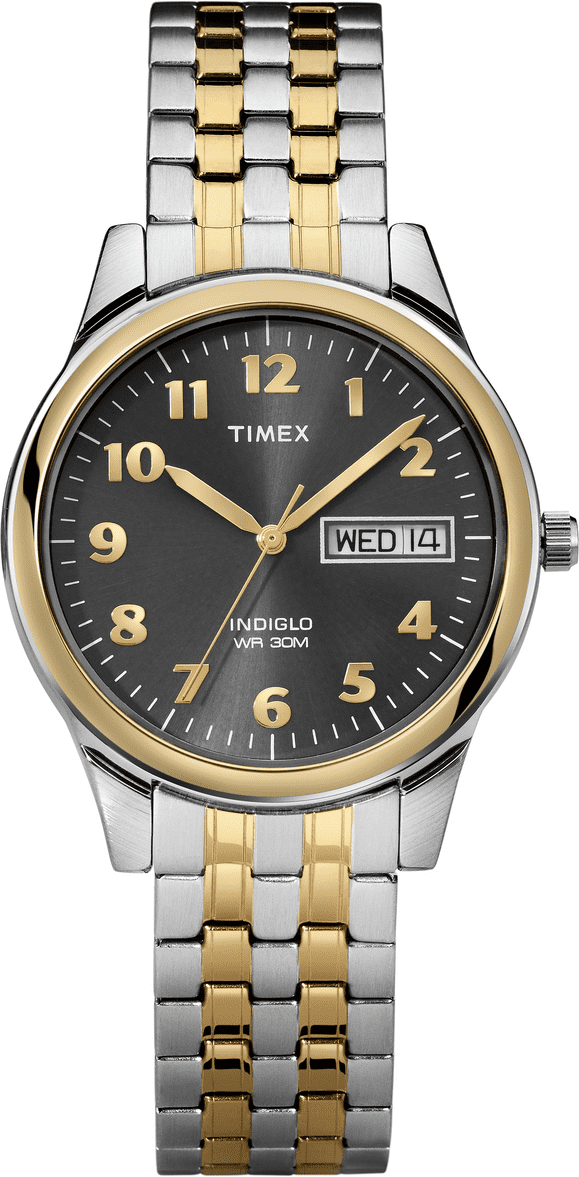 Timex Men's Charles Street 35mm Watch TwoTone Case Black Dial with