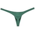 thumbnail image 2 of Botmois Sexy Mens Pouch Enhancing Thong Underpants Shiny Bikini Underwear Tangas Dark Green L, 2 of 3