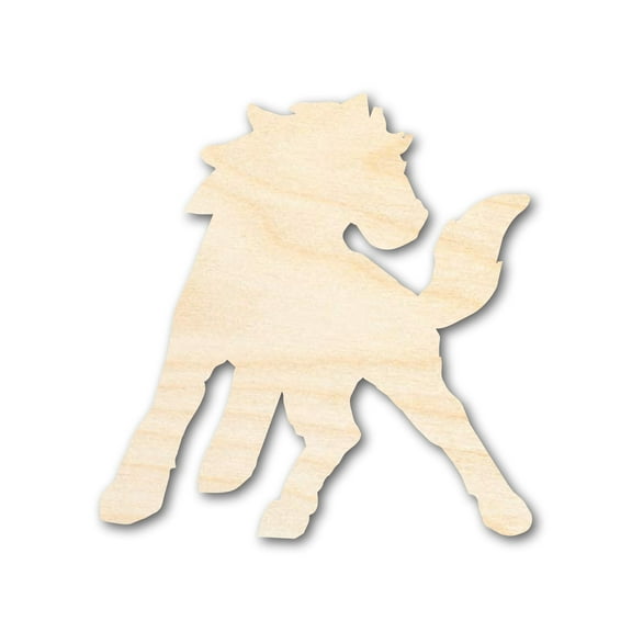 Unfinished Wood Mustang Mascot Shape 16" / 3/4"