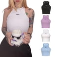 thumbnail image 5 of Txlixc Chaleco de mujer, blusas cortas sin mangas acanaladas, camisa de cuello redondo Txlixc Sexy, 5 of 5